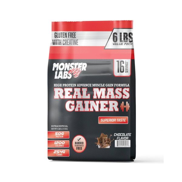 MONSTER REAL MASS GAINER 6LB CHOC