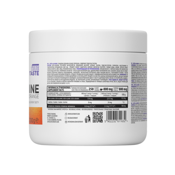 OSTROVIT BETA-ALANINE ORANGE 200G - Image 2